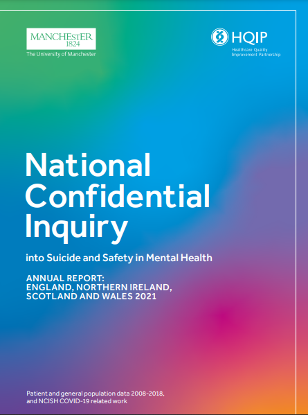Front page of the National Confidential Inquiry into Suirice and Safety in Mental Health report